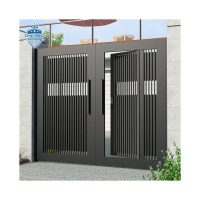 China Latest Easily Assembled Basic Track Designs Modern Aluminum Manual Metal Entry Door For Garden Houses for sale