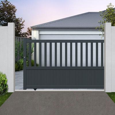 China Designs High Quality Single Valve Driveway Wheel Design Metal Garden Opener Motor Easily Assembled Telescopic Automatic Sliding Gate for sale