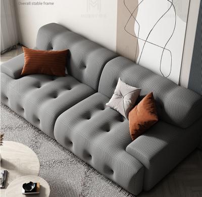 China The Other Modern Italian Luxury Living Room Sofa Upholstered 3 Seater Sofa Fabric Couch Hotel Apartment, New Design Gray for sale