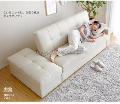 China New Design Sofa Bed Modern Style Extended Fabric Adjustable Sofa Bed With Recliner For Living Room Bedroom Nap Time Apartment Beige for sale