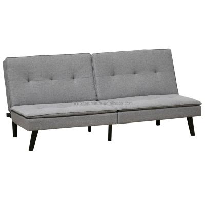 China Living Room Reclining Convertible Futon Sofa Bed 3 Seater Tufted Fabric Upholstered Sleeper With Adjustable Backrest, Gray for sale