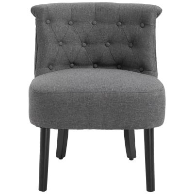 China Elegance Leisure Chair Mid Back Reclining Button Tufted Fabric Upholstered Gray Living Room Chairs for sale