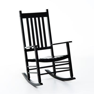 China High Quality And Durable Soft Wood Slat Back High Chair Rocking Chair EUROPEAN Black Reclining Chair for sale