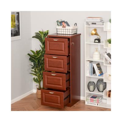 China Custom Wholesale Office Expandable Filing Cabinets Manufacturer Wooden Vertical 4 Drawer Filing Cabinets for sale