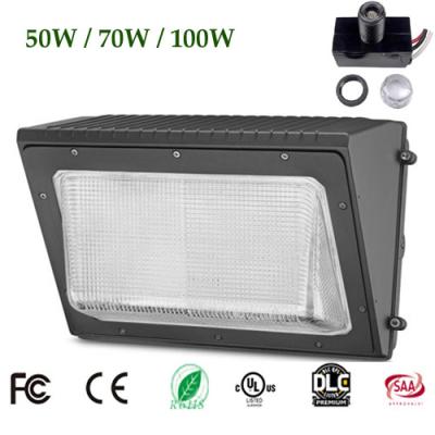 China Glass LED Wall Pack Lights 5000K UL DLC 4.2 AC 120 -277V WSD-GWP05W27 Weled Power Driver for sale