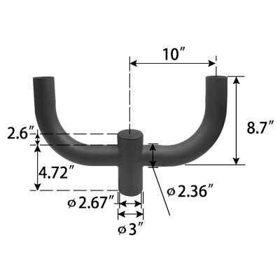 China Pole Tenon Adapter Lamp Accessories 180 Degree Twin Spoke Bracket Installation Parts for sale