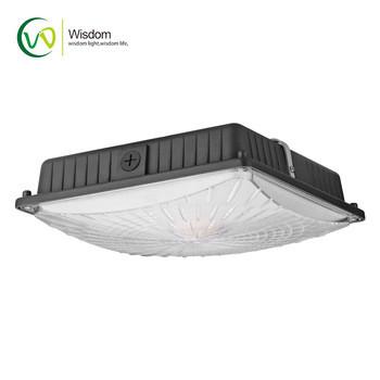 China 45w 65W Slim LED Canopy Lights 5000K UL DLC 100-277V With Emergency Backup for sale