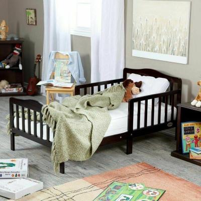 China Modern NOVA Minimalist Style Simple Solid Wood Bed Frame for Toddler Kids in Black for sale