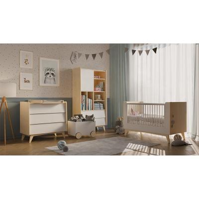 China Minimalist NOVA New Born Babi Bed Baby Room Set with 2 in 1 Convertible Baby Hutch Crib/Crib Table Changing Wardrobe/2 Doors for sale