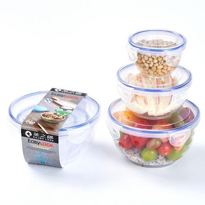 China Food Grade Food Preservation Wholesale Plastic Storage Containers Set Safe Microwave Crisper Canned Storage Box for sale