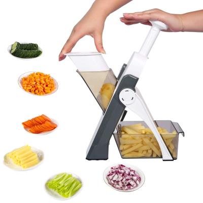 China Viable Slicer 5 In 1 Cutter 0.1-8 Mm Julienne Dicer Adjustable Thickness Vegetable Strips For Quick Kitench Meal Prep for sale