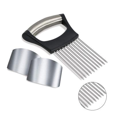 China Onion Holder Slicer Finger Viable Holder Slicer Vegetable Guard For Tomato&Lemon&Meat&Onion Cutting Tool Stainless Steel for sale