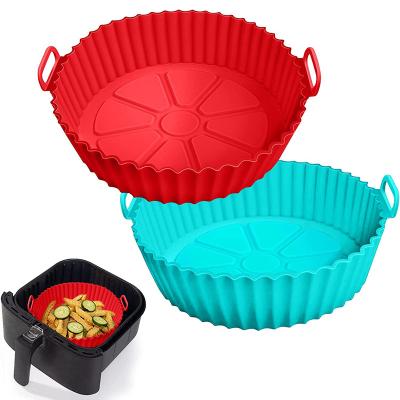 China Flammable Reusable Baking Air Fryer Silicone Liners Pot Basket Bowl Replacement Viable Parchment Paper Tray Oven Accessories for sale