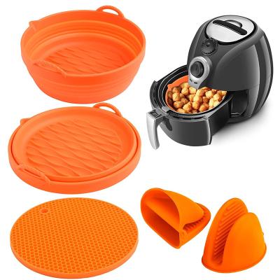 China Viable Kitchentastic Silicone Air Fryer Accessories Reusable Air Fryer Liners Silicone Replaces Parchment Paper For Air Fryers for sale