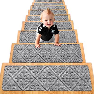 China Indoor Non-Slip Carpet Stair Treads Non-Slip For Staircase Wooden Self Adhesive Stair Runners Anti Slip For Dogs&Kids And Senior 8