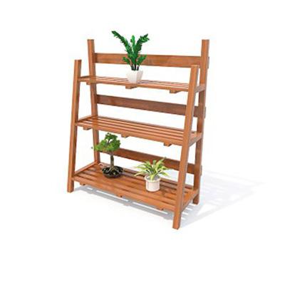 China Outdoor Indoor Home Plant Wooden Flowerpot Shelf for sale