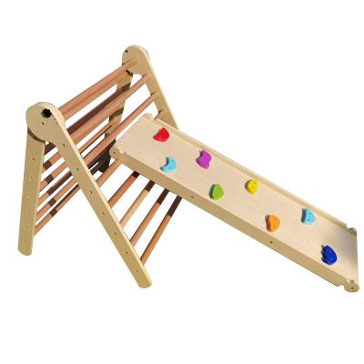 China Eco-friendly Kids Triangle Climbing Frame with Wooden Climbing Ladder Triangle for Exercise Kids Playground Climber Triangle Ladder for sale