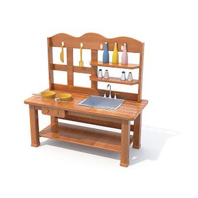 China Outdoor Indoor Toys Toys Girls Children Wooden Kitchen Table Furniture Set for sale