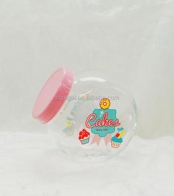 China Sustainable Candy Jar Glass Storage Container With Lid , Glass Cookie Jars With Color Screw Lids for sale