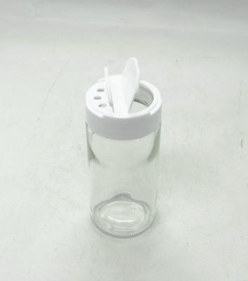 China Traditional 180ml Glass Spice Jar With Shaker Lid for sale