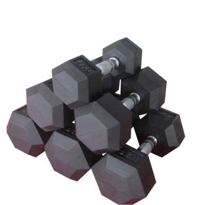 China Durable Standard Dumbbells Luxury Rubber Coated Hand Weights All Purpose Color Coded Dumbbell for sale