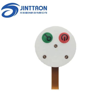 China One push button waterproof key membrane switch with FPC cable, soldered male connector, with colored LED for sale