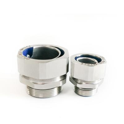 China 304/316 Stainless Steel Hose Fittings Metal End 8mm G1/4 DPJ Style Joint Fitting Connector For Metal Conduit Pipe Hose for sale