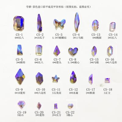 China XueQun 20pcs/bag Flatback Glass Crystal Rhinestones Nail Art Fashionable Decoration Nail Crystal Gem for sale