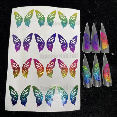 China Pet XueQun Laser Butterfly Half Nail Sticker for sale