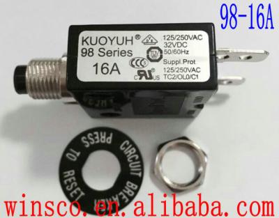 China NEW KUOYUH 16A 98-16A BREAKER 16A 100% Rebuildable 98 SERIES Switch, Over Current Protector 98-16A for sale