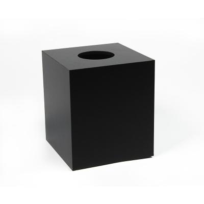 China Traditional Square Cover Black Acrylic Tissue Box For Hotel / Household for sale