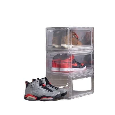 China CLASSIC Transparent Easy To Assemble Acrylic Clear Stackable Storage Shoe Box Display Box for sale