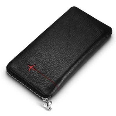 China Long Genuine Leather Wallet Purse Coin Purse Card Holder Clutch Wallet Large Capacity Phone Pocket Passport Cover Genuine Leather for sale