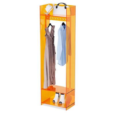 China (Other) Simple Modern Multifunctional Acrylic Wardrobe Coat Rack Adjustable Small Clothes Wardrobe With Shelf for sale