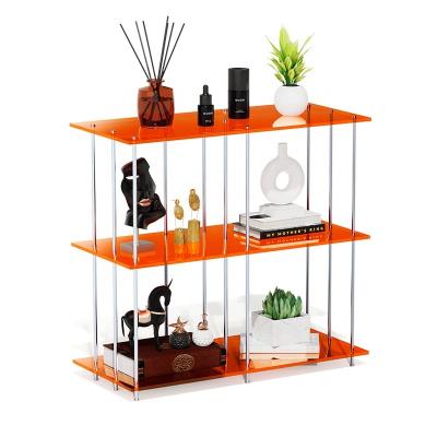 China Adjustable Acrylic Shelf Rack (Height) Desktop Home Floor Small Children's Single Bookcase Wrought Iron Desktop Storage Shelf for sale