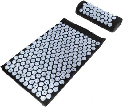 China Relieve Sciatic 66*24cm Massage Acupressure Yoga Mat Black Acupressure Pad for sale