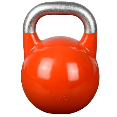 China Orange Powder Coated 16kg Cast Iron Kettlebell Anti Corrosion for sale