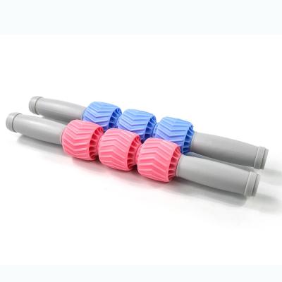 China Pink 31*4.5cm Fitness Massage Roller Ball Stick Muscle ZHIHUI Reaction Training for sale