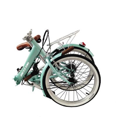 China 2020 Hot Sale 20 Inch Alloy Rim Folding Steel Cycle Spoke Folding Bike 6 Speed ​​Mini Folding Bike for sale