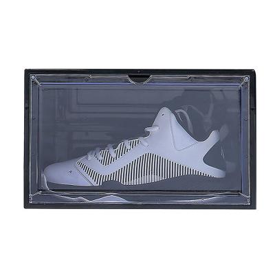 China Durable Large double-framed plastic transparent shoebox, hot-selling folding storage box dust-proof waterproof PP basketball shoebox for sale