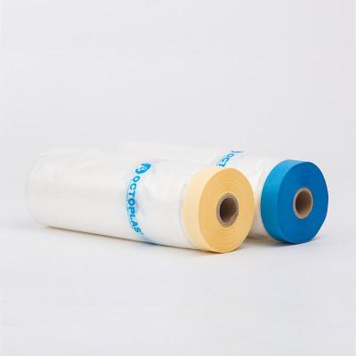 China Professional Manufacturer Custom High Quality MaskingFilm Attractive Type Degradable Plastic Paint Film Pro Professional Moisture Proof Masking Tape for sale