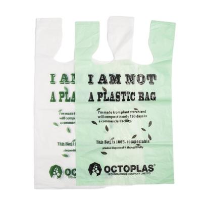 China Biodegradable Wholesale Disposable Plastic T-shirt Roll Compostable Garbage Bag Manufacturer With Custom Logo for sale