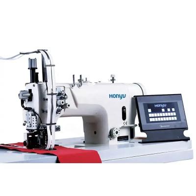 China Garment Shops Honyu Double Needle Internal Automatic Zipper Opener Programmable Electronic Industrial Direct Drive Sewing Machine for sale