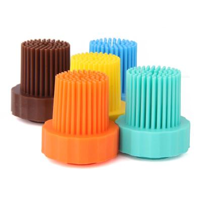 China Kitchen Aids Oil&Sauce Rubber Omnipotent BBQ Brush Baster With Fashion Five Colors Surface Cooking Brush for sale