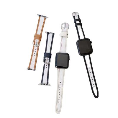 China Apple watches strap Waterproof Leather watch band suitable For iwatch 1 2 3 4 5 6 se7 Generation watch band for sale