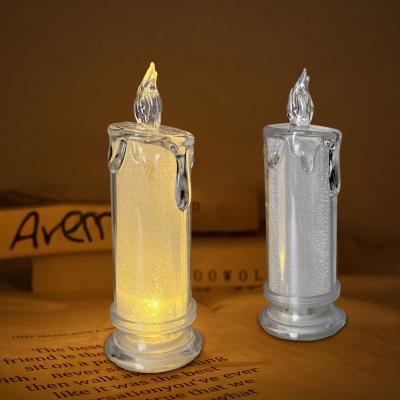 China Lvory White Color Flame Birthdays Lincond Wax Material Moving Wick LED Candle for sale