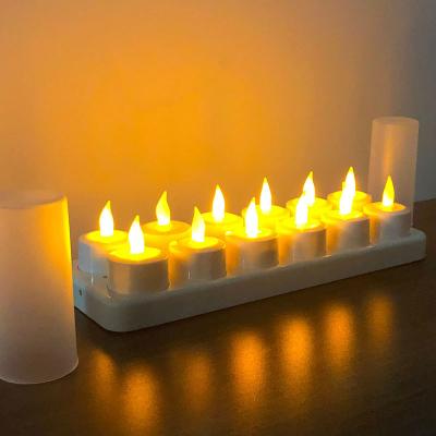 China Rechargeable LED Tea Light Flameless Flickering Led Candles Candles Candles Wedding Christmas for sale