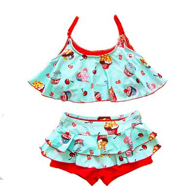 China 2021 Good Quality Breathable Popular Design Two Pieces Summer Cute Kids Swimwear Soft Beach Wear For Girls for sale