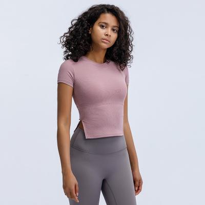 China Breathable Top Grade Women Fitness Gym Quick Dry Sports Wear Running Yoga T-shirt for sale