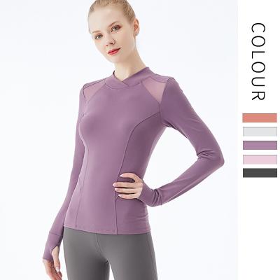 China Wholesale Breathable Active Gym Fitness Wear Long Sleeve Yoga Top Breathable T-Shirt For Women for sale